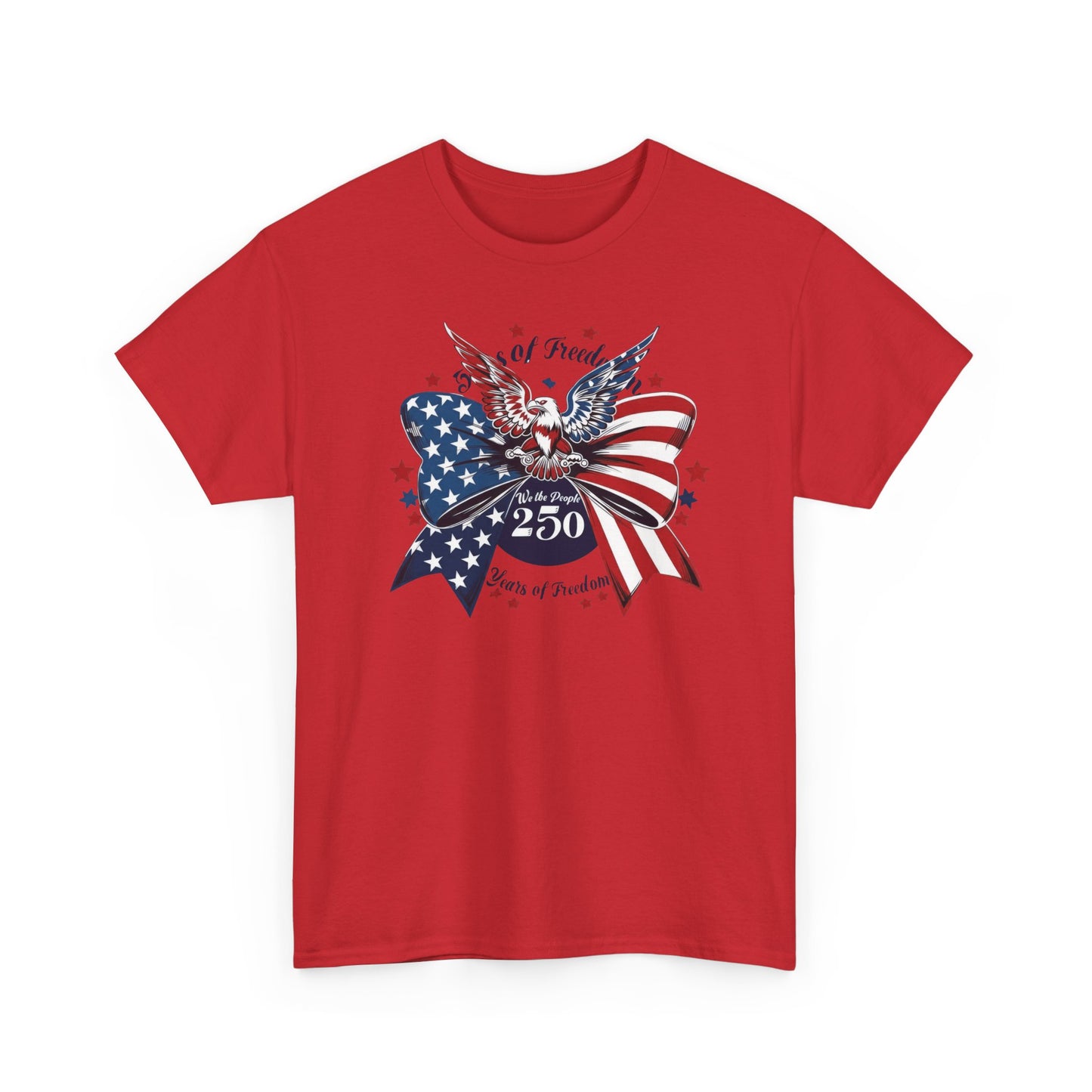American Flag Eagle Ribbon T-Shirt — "250 Years of Freedom" Patriotic Tee