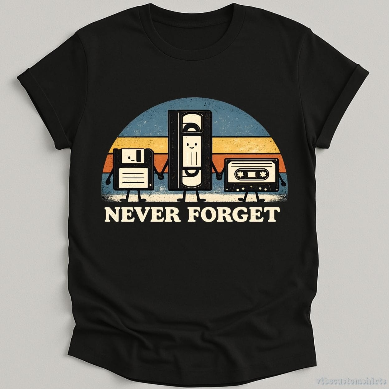 T-Shirt Black / S Never Forget Retro Style Shirt