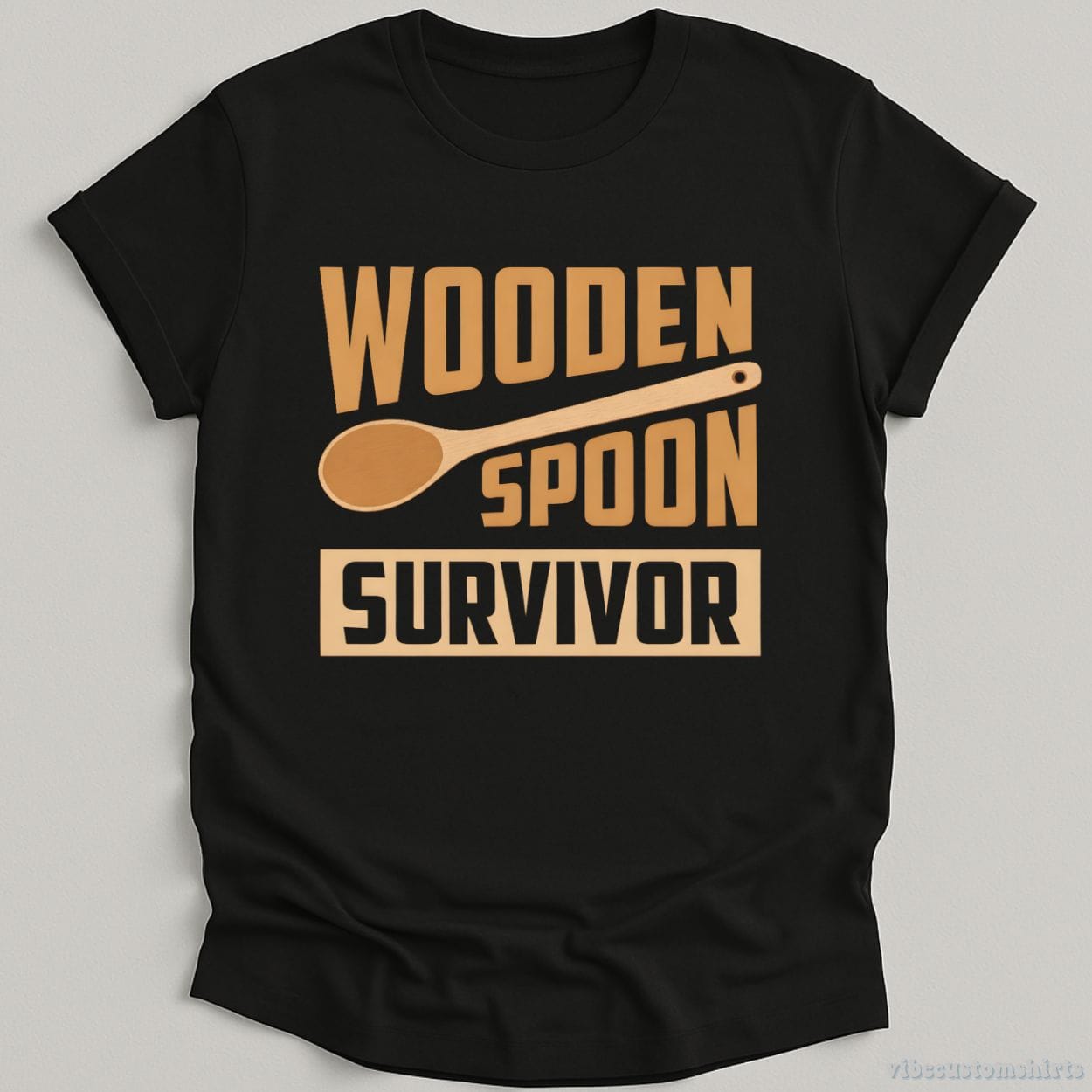 T-Shirt Black / S Wooden Spoon Survivor Funny Vintage Shirt