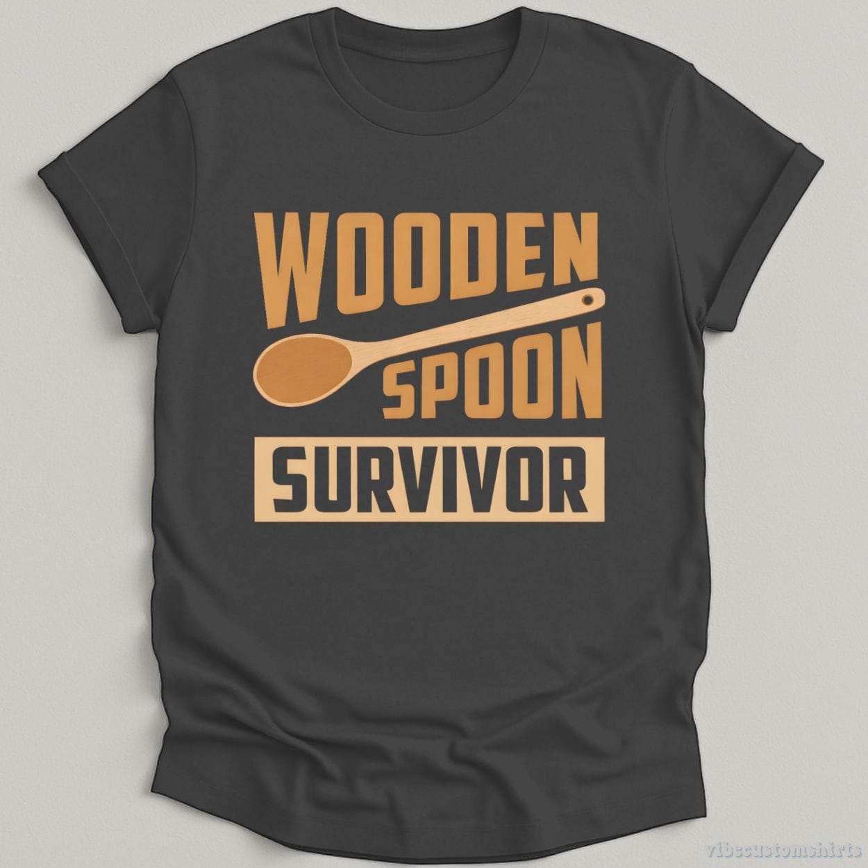 T-Shirt Dark Heather Grey / S Wooden Spoon Survivor Funny Vintage Shirt