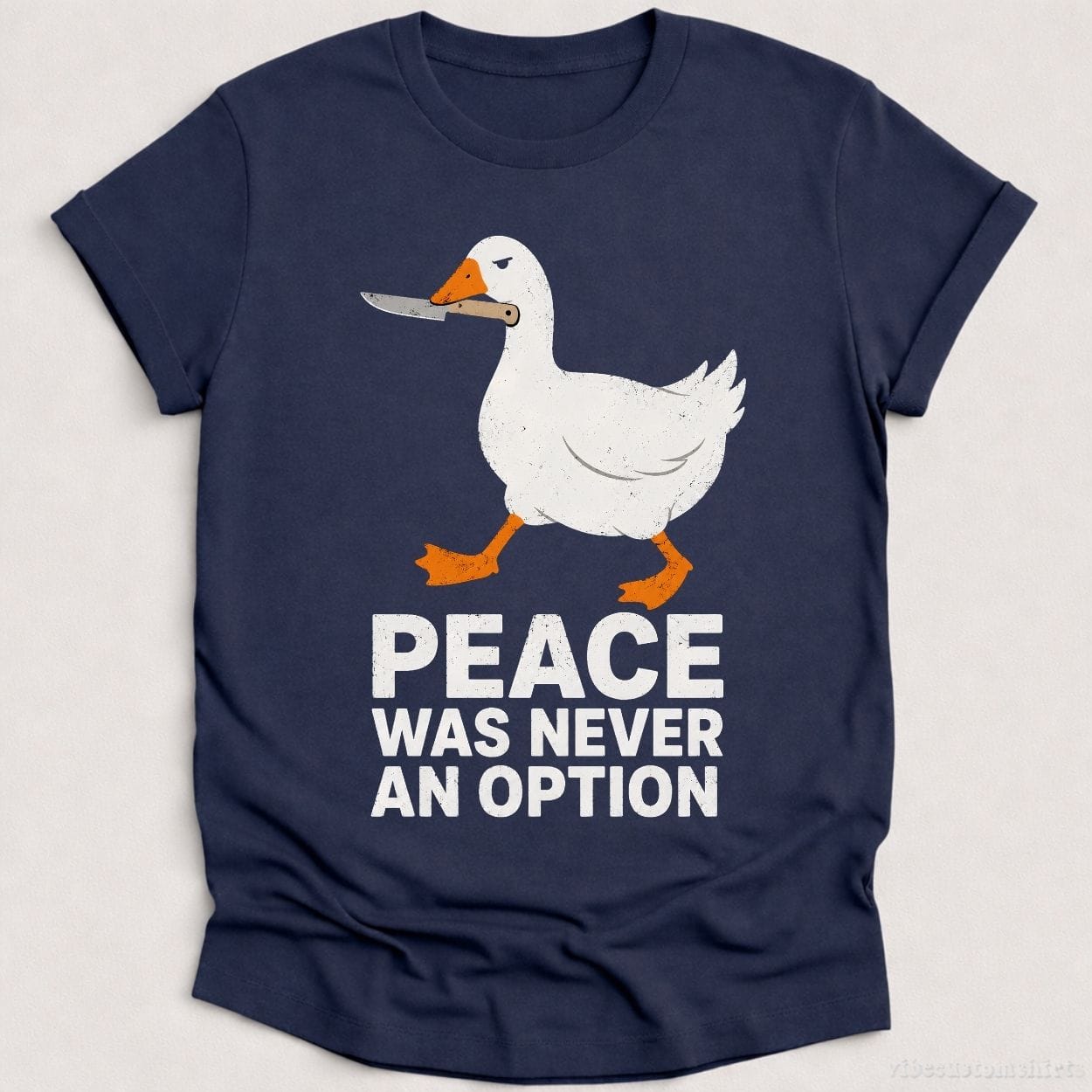 T-Shirt Heather Navy / S Peace Was Never An Option Sarcastic Goose Shirt