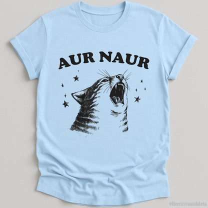 T-Shirt Light Blue / S Aur Naur Vintage Cat Shirt