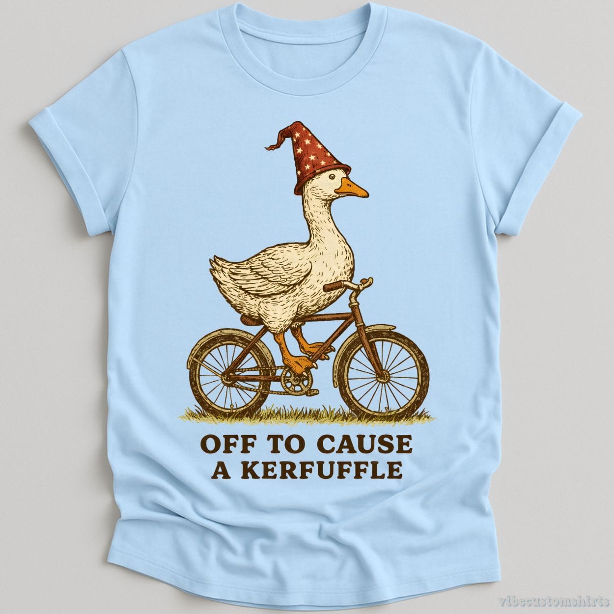 T-Shirt Light Blue / S Off To Cause A Kerfuffle Witch Goose Shirt