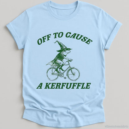 T-Shirt Light Blue / S Off To Cause A Kerfuffle Wizard Frog Shirt