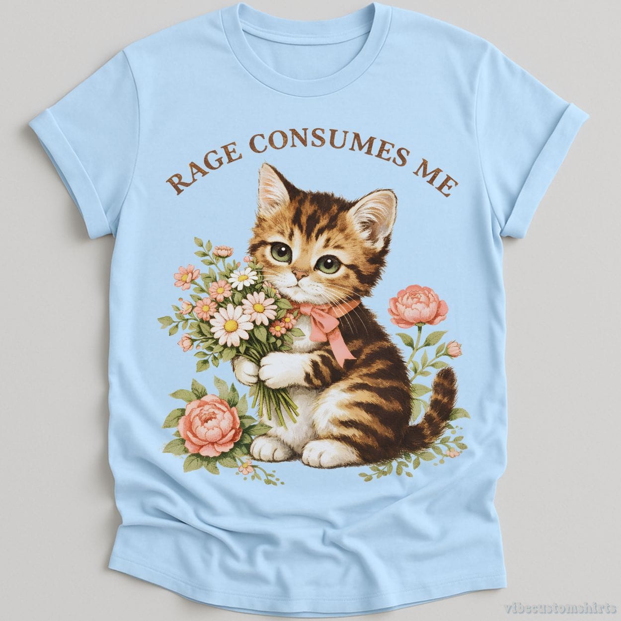 T-Shirt Light Blue / S Rage Consumes Me Kitty Cat Shirt
