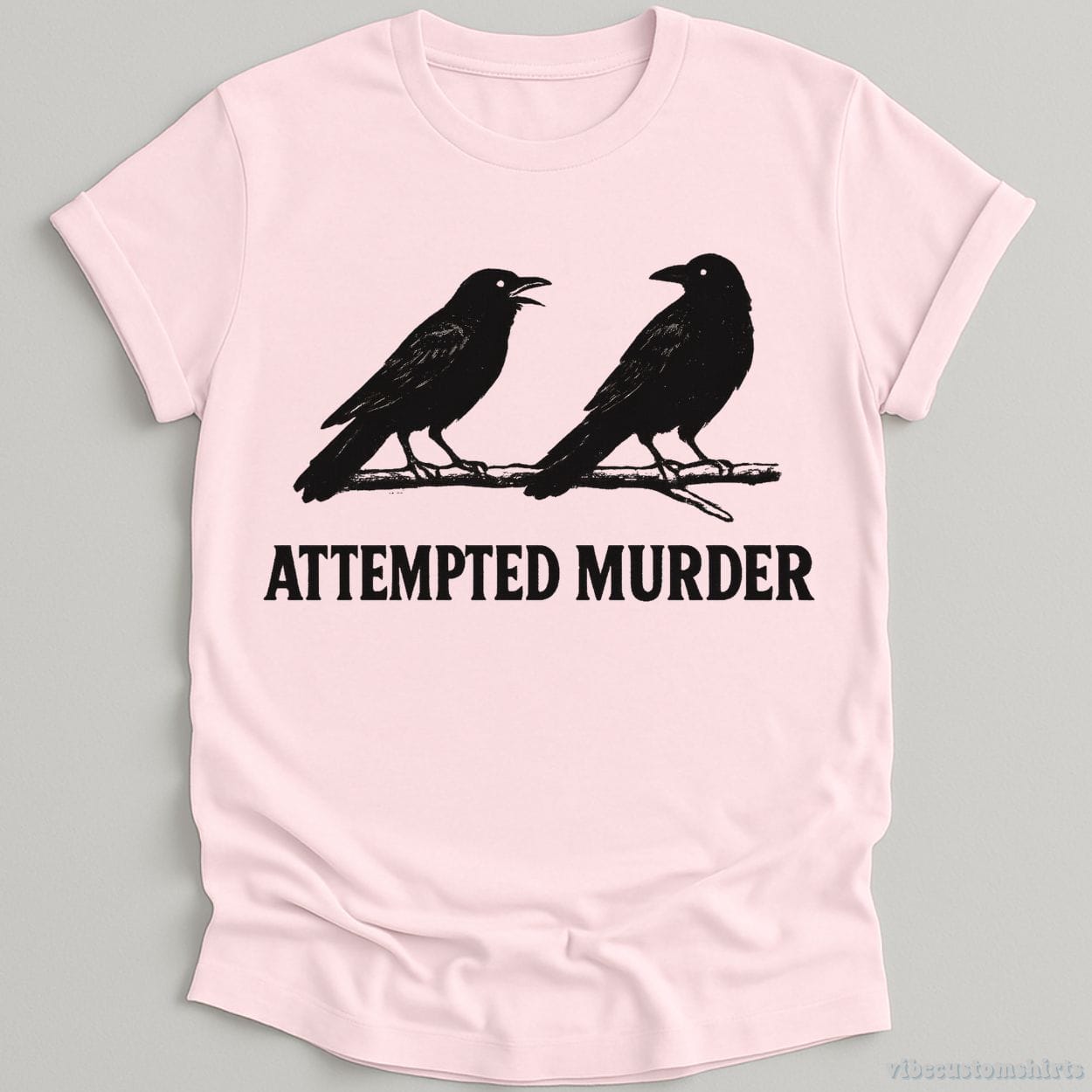 T-Shirt Light Pink / S Attempted Murder Vintage Crows Shirt