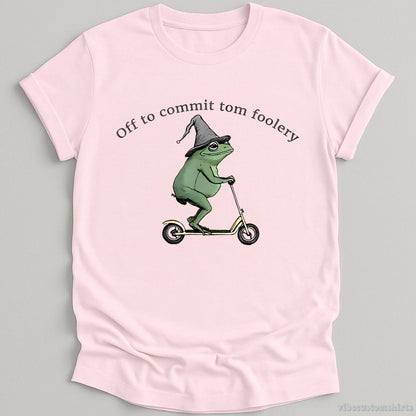 T-Shirt Light Pink / S Off To Commit Tom Foolery Frog Shirt