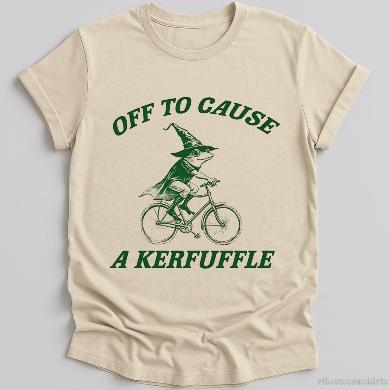 T-Shirt Natural / S Off To Cause A Kerfuffle Wizard Frog Shirt