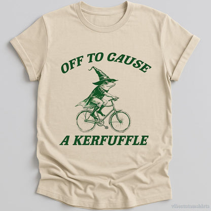 T-Shirt Natural / S Off To Cause A Kerfuffle Wizard Frog Shirt