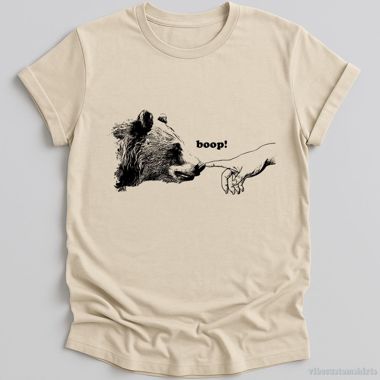T-Shirt Natural / S Poke The Bear Funny Boop Vintage Shirt