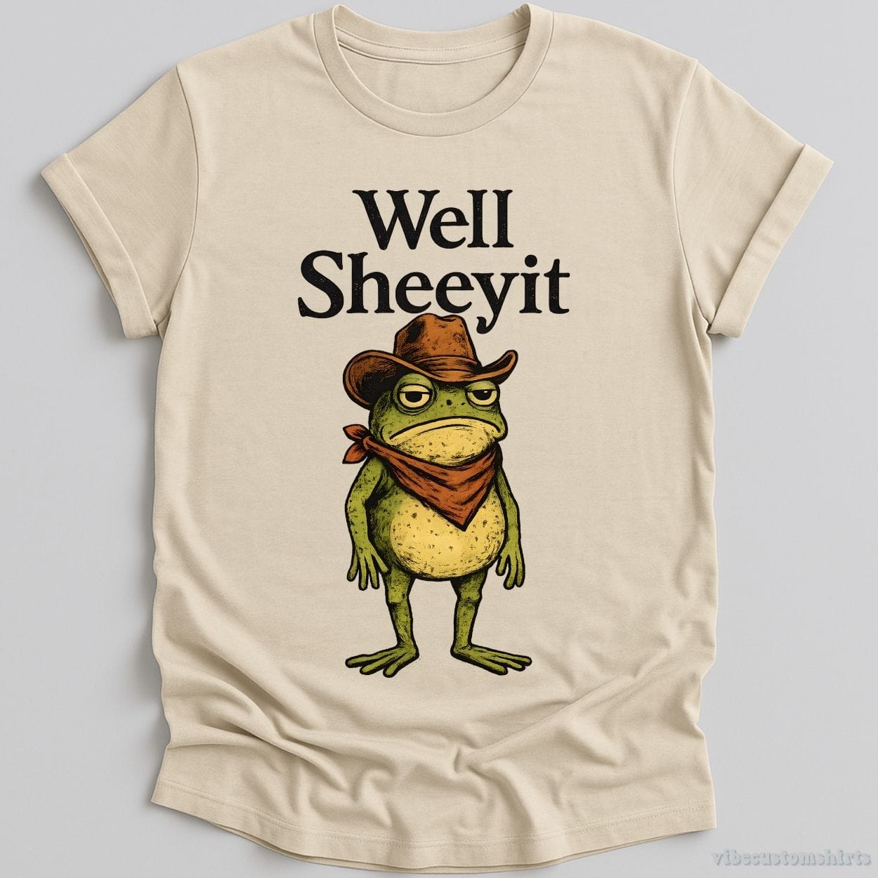 T-Shirt Natural / S Well Sheeyit Cowboy Frog Shirt