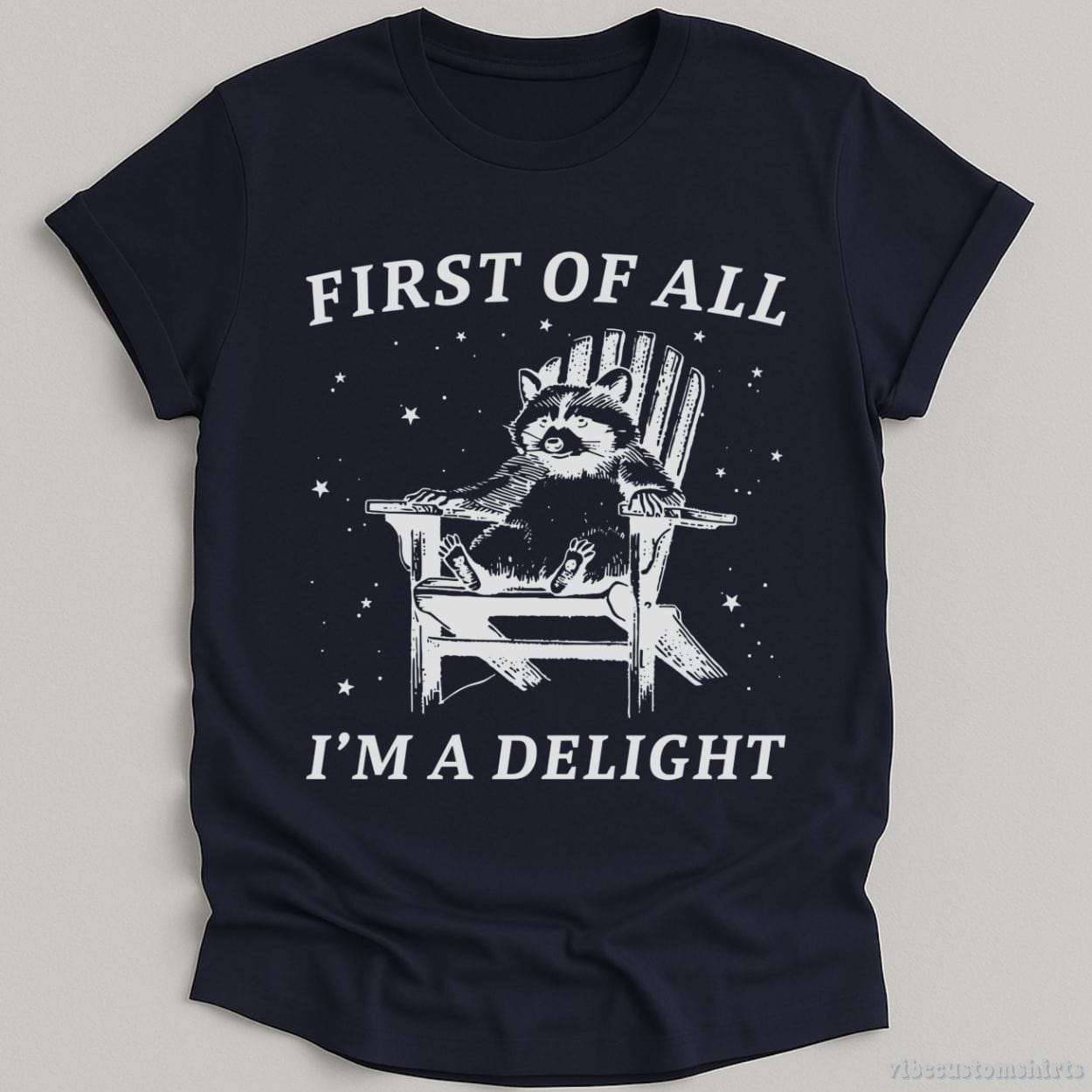 T-Shirt Navy / S First of all I'm a Delight Raccoon T-Shirt