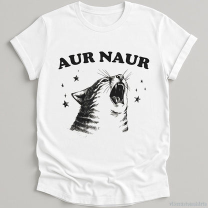 T-Shirt White / S Aur Naur Vintage Cat Shirt