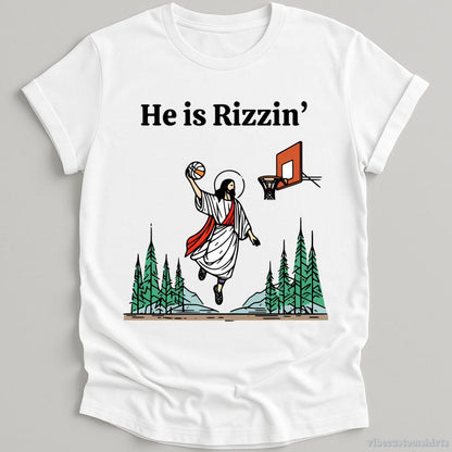 T-Shirt White / S He is Rizzin Jesus Meme Shirt