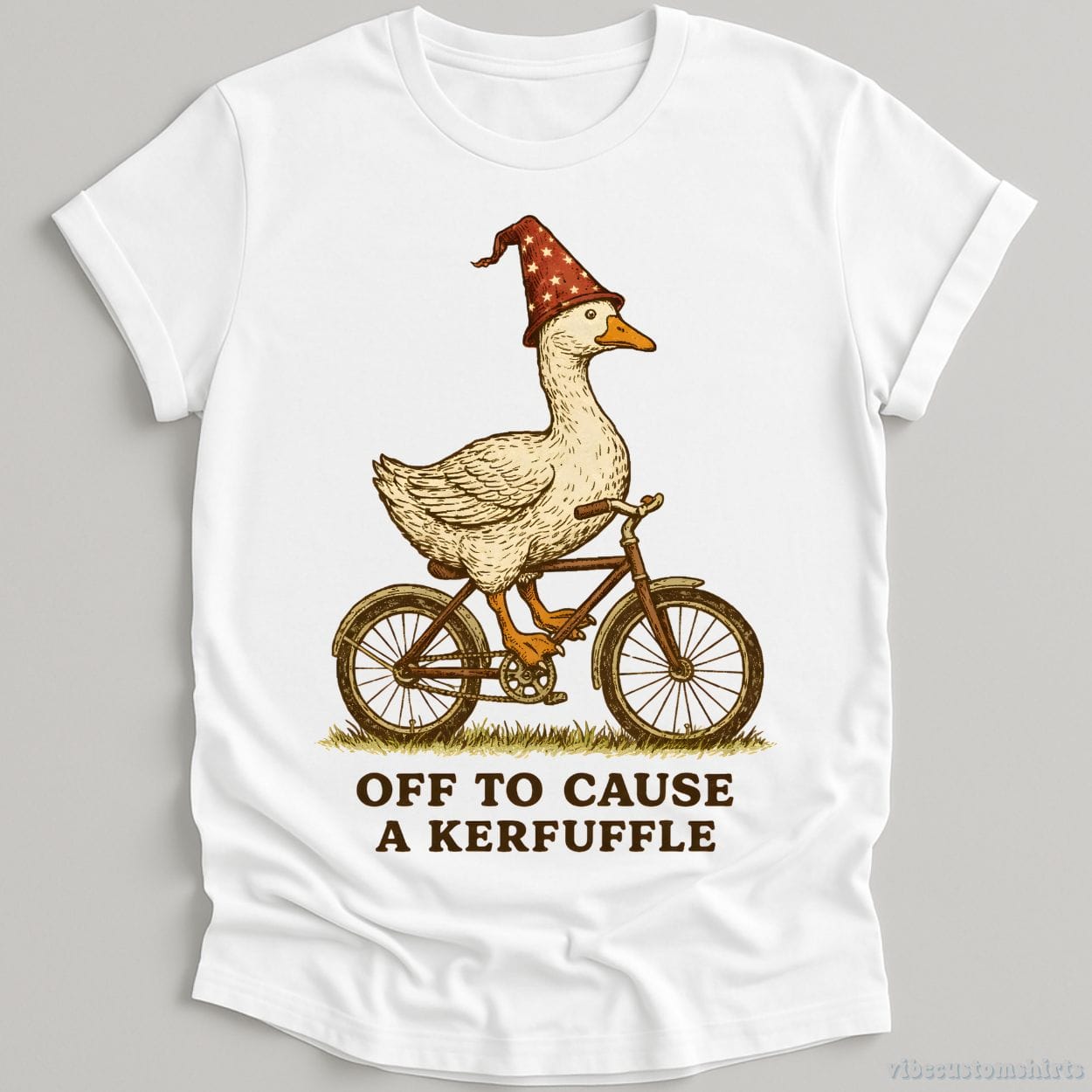 T-Shirt White / S Off To Cause A Kerfuffle Witch Goose Shirt